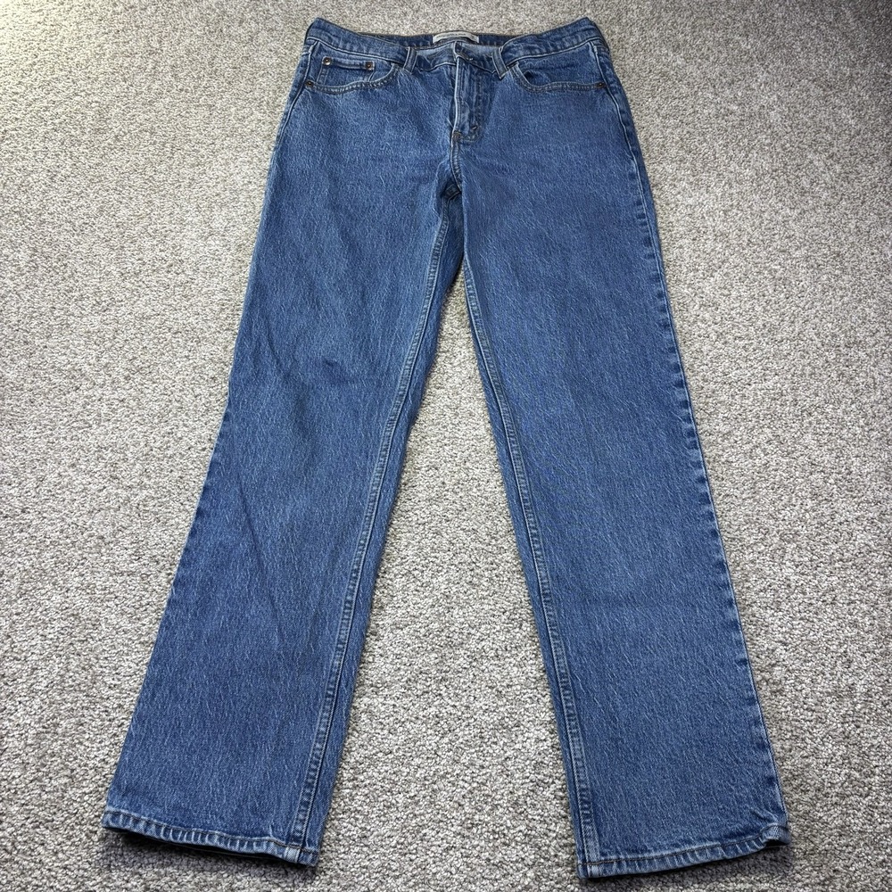Abercrombie & Fitch The 90s Straight Jeans Womens 6 Blue Med Wash Mid Rise Denim